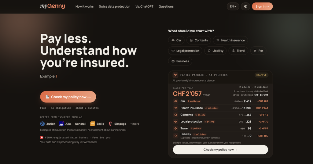 MyGenny Officially Launches in Switzerland, Bringing Personalized AI Insurance Solutions